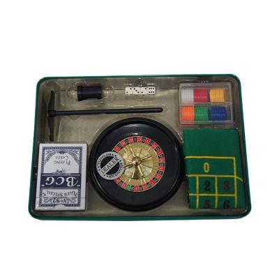 China DRA-GS0501 Home Game/Casino/Party Casino Set 5 In 1 Metal Case Gift Toys For Party Collecting 60Pieces Poker Chips Roulette Balls Felt Mat Dice for sale