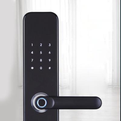 China Tuya Keyless Code Wifi Panel Handle Numeric Keypad Deadbolt Fingerprint Smart Electronic Door Lock For Home A2 for sale