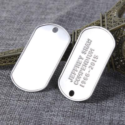 China China Stainless Steel Dog Card American Soldier Military Curling Card Stamping Lettering Tag Metal ID Card Customization Order for sale