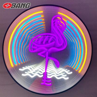 China Bar Thousand Layer Mirror Neon Lights Melaleuca Led Neon Light For Indoor Infinite Abyss Mirror LED Neon Sign Custom for sale