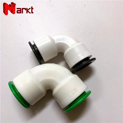 China New Style Water Pipe System PPR Pipe Quick Insert Series Push Fit Fittings 90 Degree Elbow for sale