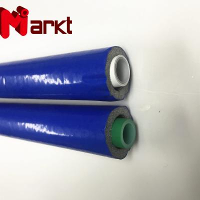 China Construction black pe foam smooth coated rubber water pipe insulation for pex al pipe for sale