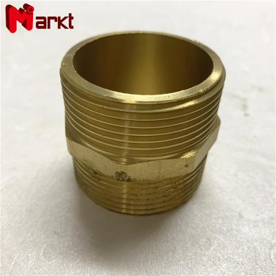 China Pipe Lines Connect Threaded Pipe Fittings Brass Copper Male Nipple for sale