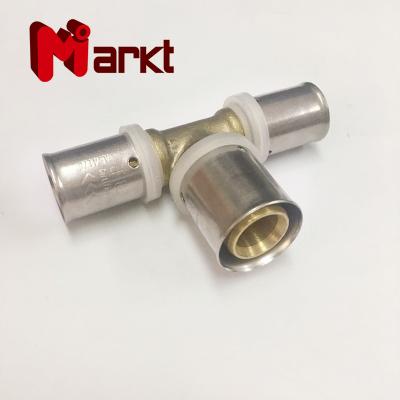 China Pipe lines connect pex pipe connector press fitting u type copper surface for sale