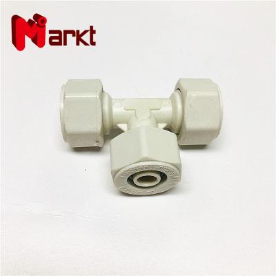 China Pipe Lines Connect Plastic Pex Pipe PA Compression Screw Fittings 3 Way Nylon Tee Pipe Connection for sale