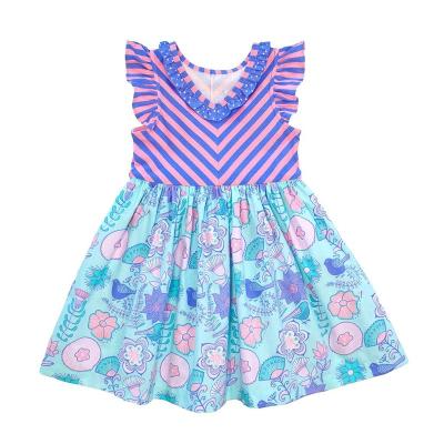 China Wholesale Girls Summer Fashion Vintage Floral Kids Clothes Popular Factory Summer Dresses for sale