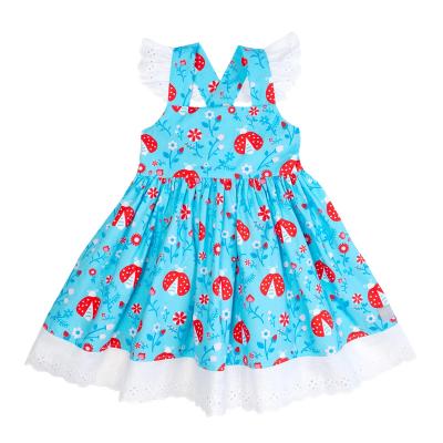 China Vintage spring floral print fashion kids dress best quality custom wholesale girls kids clothes factory kids dress for sale