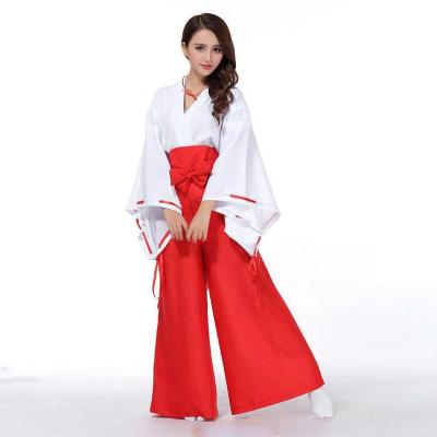 China One Piece Clothing Anime Inuyasha Kikyo Cartoon Character Cosplay Kimono Costume Halloween Costume for sale