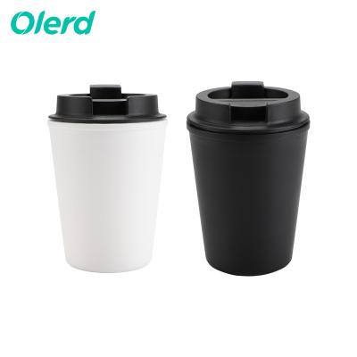 China Sustainable Wholesale Custom Reusable Plastic Double Tumbler Coffee Mugs 350ml for sale