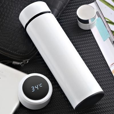 Cina OLERD 2021 Smart Double Wall 500ml Stainless Steel Vacuum Sustainable Water Bottle With LED Temperature Display in vendita