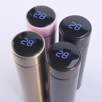 China Viable Customized Logo 500ml Stainless Steel Water Bottle Thermos Smart Cup Led Digital Display à venda