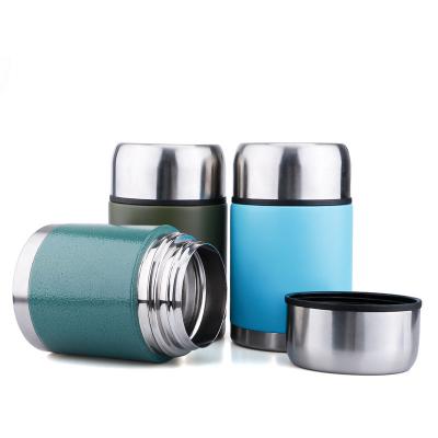 Cina OLERD PORTABLE 2021triple insulated vacuum thermos food jar with spoon in vendita