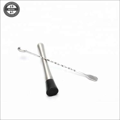 China 10 Inch Stainless Steel Viable Cocktail Messy Person And Mixing Spoon for sale