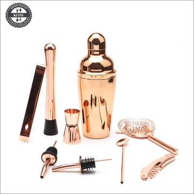 China Viable Stainless Steel Rose Gold Cocktail Shaker Set for sale