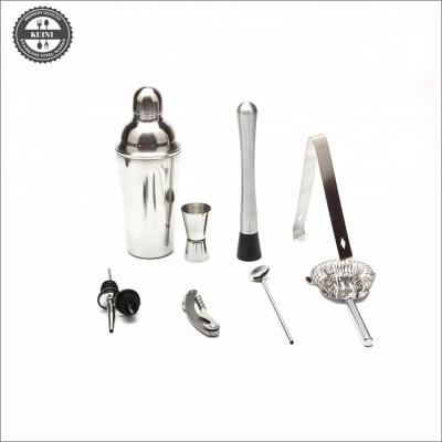 China Sustainable Barware 9 Pcs Stainless Steel Cocktail Set for sale