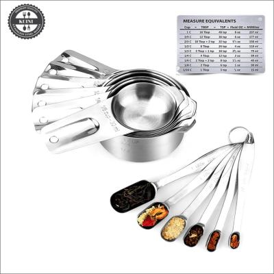 China Set of 14 PCS Stainless Steel 18/8 Viable Measuring Cups and Dosers for sale