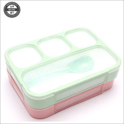 China 4 compartment Microwavable Bento Lunchbox of leak-proof plastic for sale