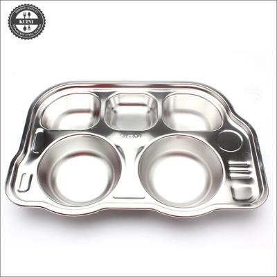 China Dinner Pans High Quality SUS 304 Stainless Steel Kids Food Tray With Lid for sale