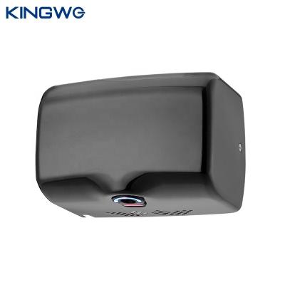 China Low Noise Hotel Wall Mounting Matte Black Automatic Hand Dryer Infrared Sensor Hand Dryer with LED Light for sale