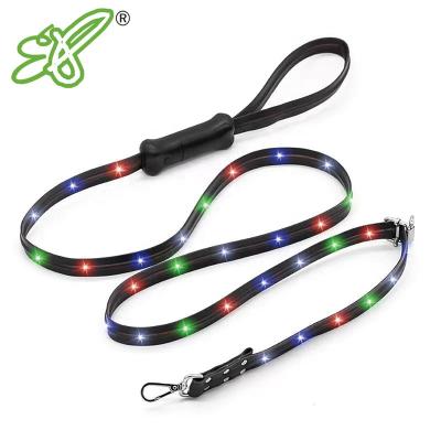 China Custom Lights Factory New Design 3VDC Battery Light Up LED Dog Leash For Small And Medium Dogs for sale