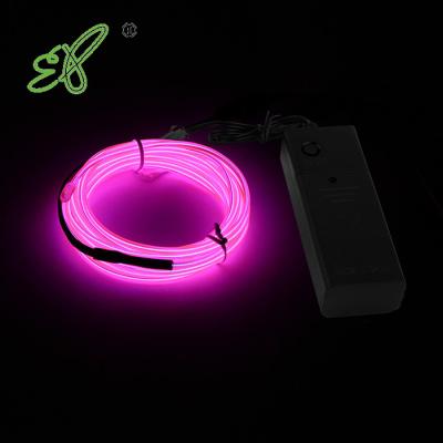 China Wholesale Bright EL Wire ON/FLASH/FAST FLASH/OFF High RGB RGB Wire Roll Pink For Decoration for sale