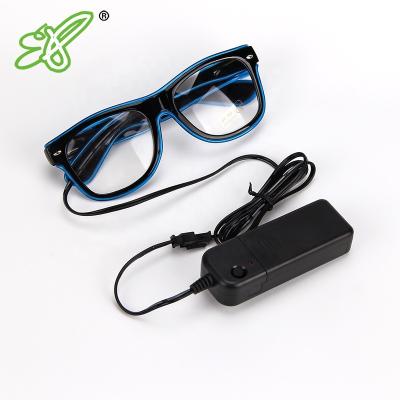 China Daily Light Up EL Wire Neon Praise Glasses Glow Flashing LED Sunglasses Costumes for Party, EDM, Halloween RB01 for sale