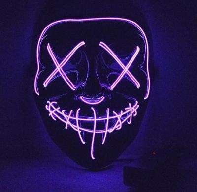 China Halloween Party Mask Purple Color Halloween Rave Neon Mask for sale