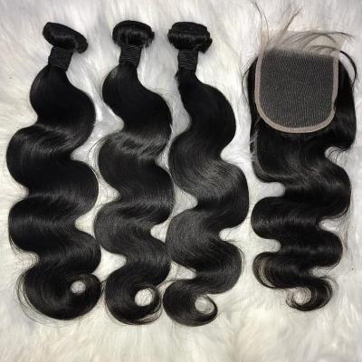 China Wholesale Price Pure Natural Virgin Brazilian Body Wave Hair Bundles Best 13x4 28inch Brazilian Remy Human Hair Raw And Lace Headbands Set for sale