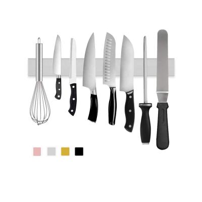 China 16 Inch Durable Stainless Steel Kitchen Tableware Wall Mounted Silver Magnetic Knife Holder for sale