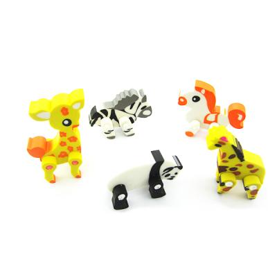 China Promotional Movable Jungle Animal Eraser for sale