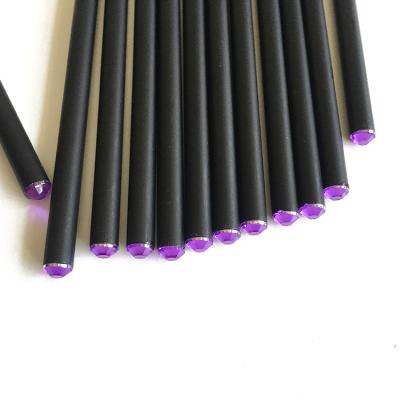 China office & School Pencil HB Pencil Black Wood Wooden Pencil With Diamonds for sale