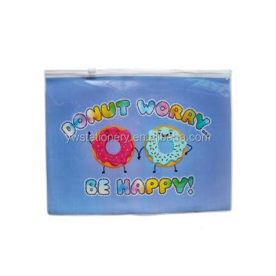 China PB275205 PVC Plastic Folder Bag With Plastic Zipper for sale