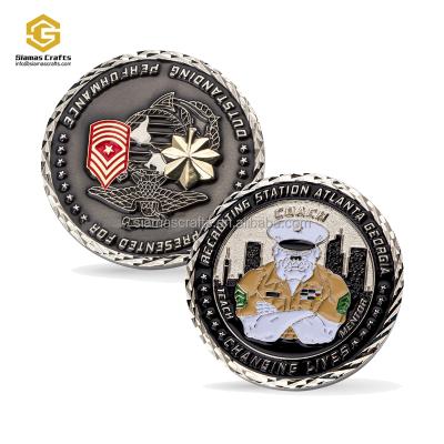 China Marine Corps Challenge Navy Commemorative Coin Enamel Coin Souvenir USA American 3D World Top Metal Brass Zinc Alloy for sale