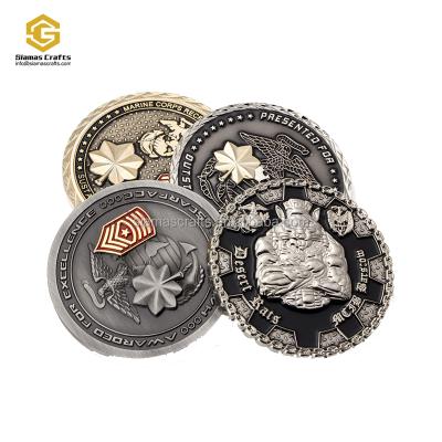 China Army Marine Corps Challenge World 3d Cheap Custom Antique Military Coin for sale