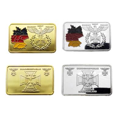 China Real worldwide silver gold plated bundesrepublik deutschland with color card german bar 999 ingot for sale