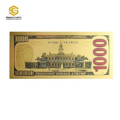 China Donald Trump Dollar Bills 2020 Gold Foil Trump Collectible Banknotes United States World Banknote for sale