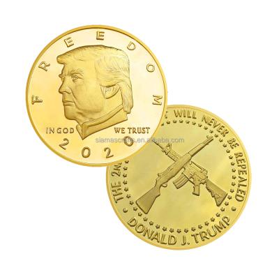 China Global Commemorative Gold Plated 2nd Amendment 2020 Donald Trump Freedom Coin Collection Gift for sale