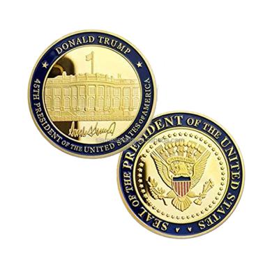 China Donald Trump 2020 Global Challenge Coin Gold Plated Collectible Coin With Protective Case for sale