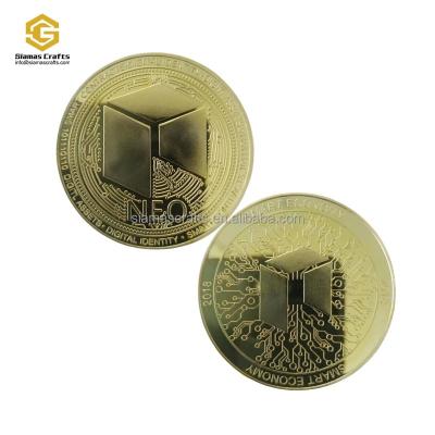 China Customized 999 Gold Medal Global NEO Bitcoin Commemorative Coin Fine Metal NEO Commemorative Virtual Coin for sale