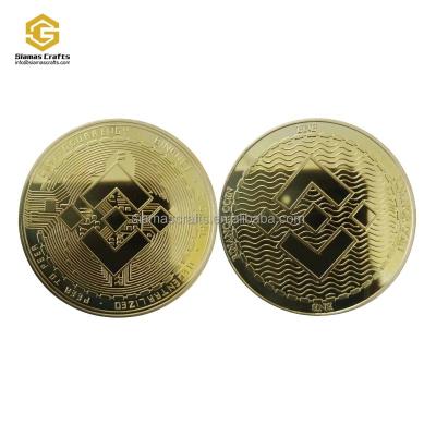 China Global Custom Collectable Physical Cryptocurrency Cryptocurrency Souvenir Physical Silver Gold Plated Binance BNB Crypto Coin for sale