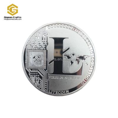 China Global Fashion Bitcoin Gift Bit Commemorative Coin Collectors Cryptocurrency Metal Silver Plated Litecoin for sale