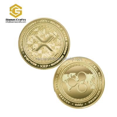 China Crypto Coin Global Physical Collectible Gold Plated Ripple Coin Cryptocurrency True XRP Crypto Coin for sale