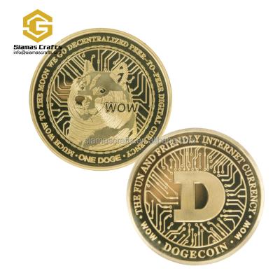 China Custom Virtua Worldwide Crypto Currency Silver Gold Plated Metal Coin Set Dogecoin for sale