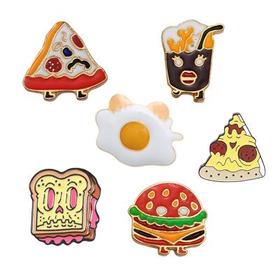 China Europe USA etc manufacture. China Customized Funny LOGO Metal Food Pin Hot Dog Pizza Badges Lapel Pins With Backpins for sale