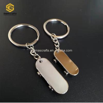 China Creative Skateboard Promotional Tool Fingertip Metal Shape Scooter Souvenir Gifts Key Chain for sale