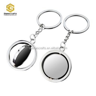 China Souvenir Gifts Promotion Round Shape Custom Logo Metal 360 Sublimation Mute Key Rotating Chain for sale