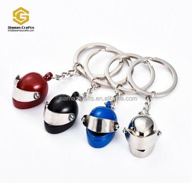 China 3D Metal Helmet Construction Metal Helmet Promotional Mini Helmet Pendant Key Chain Motorcycle Souvenir Gifts Promotion Gift Key Chain for sale