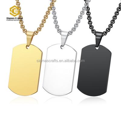 China Worldwide 50 x 28mm Personalized Military Dog Tags Mens Gold White Army Metal Stainless Steel Blank for sale