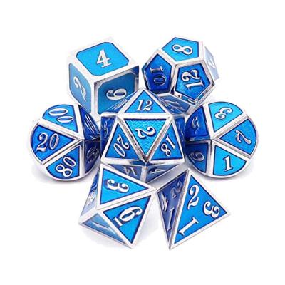 China Nontoxic. Custom d20 colorful d20 dice eco-friendly jewelry metal gift makers direct zinc alloy dice makers set polyhedral dice set for sale