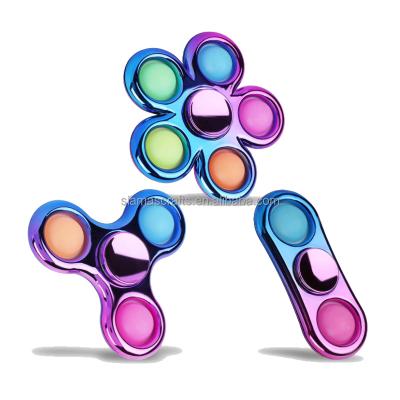 China Eco-friendly Decompression Spinner Zinc Alloy Metal Led EDC Stir Flying Spinner Toys Relieve Stress Gift for sale